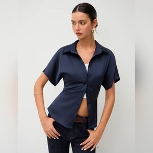 Cider Navy Button Down Shirt